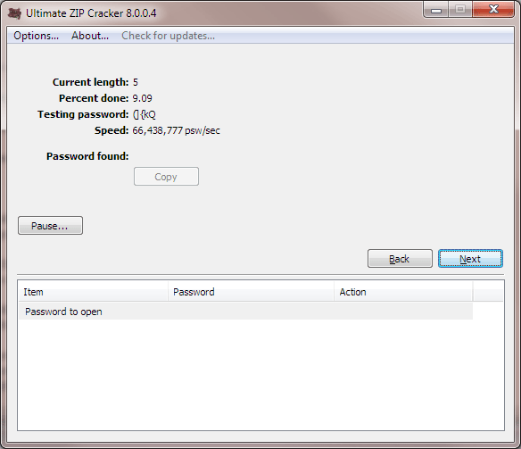 Ultimate ZIP Cracker Screenshot
